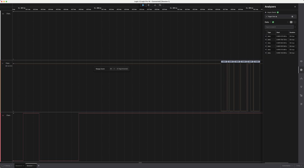 Early UART command and response