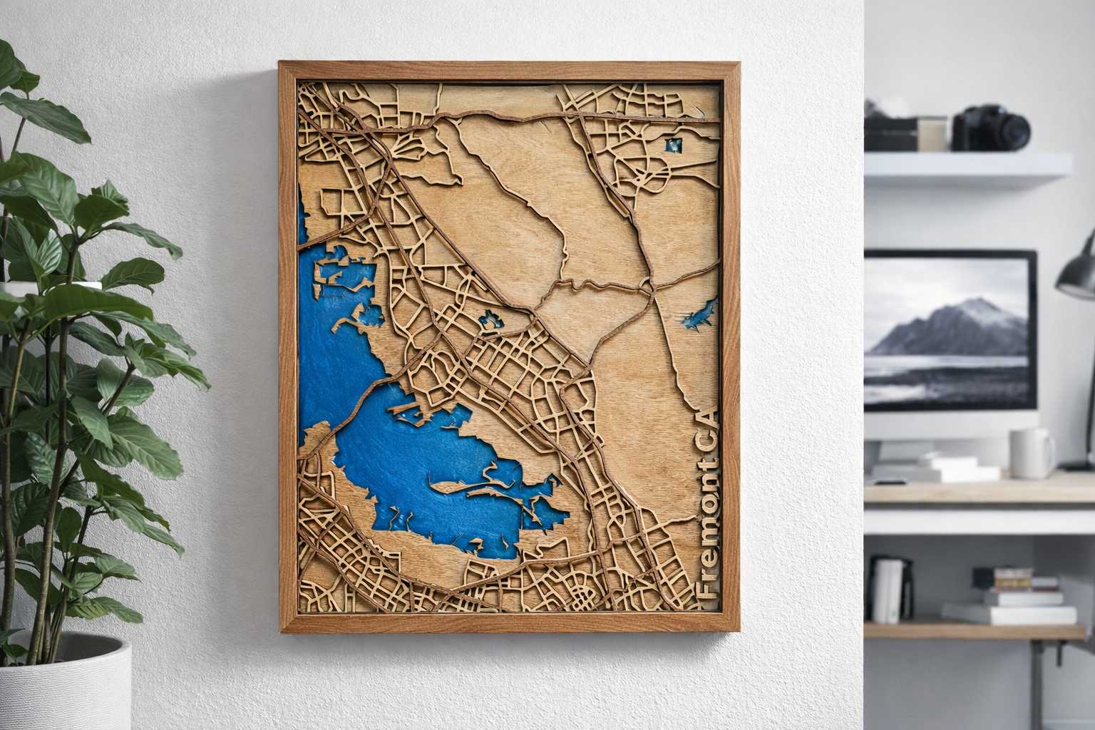 3D Laser Cut Map Art